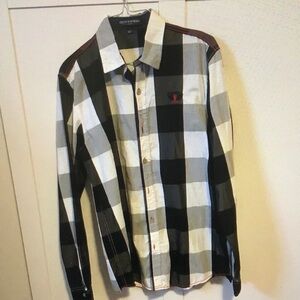 Peter England Black and White Checkered Men's Shirt